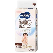 Подгузники детские Moony Natural L 9-14 кг, 38 шт (4903111242030)