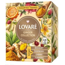Коллекция травяного пакетированного чая Lovare Tisanes Ginger Collection Ассорти 4 вида по 8 шт.