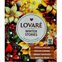 Чай чорний пакетований асорті Lovare «WINTER STORIES» 32 індивідуальні пакетики