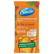 Туалетная влажная бумага для детей и подростковSmile, 10 шт