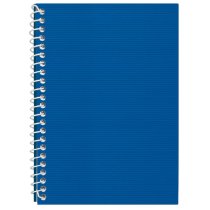 Блокнот А5 Economix, пластикова обкладинка (фактура полоса), бічна спіраль, 48 арк., лінія, синій