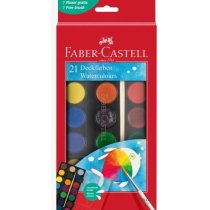 Фарби акварельні Faber-Castell сухі 21 кол. + 2 пенз., d = 30мм в пластик. піддоні