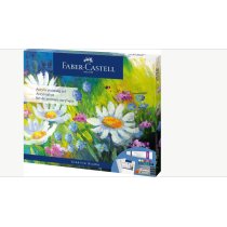 Фарби акрилові Faber-Castell 12 кольорів (9 мл) + 4 пензл, 1 палітра, 1 холст 20х25 см