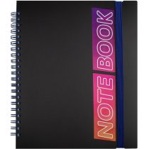 Блокнот B5, пластикова обкладинка з гумкою, бічна спіраль, 60 арк., клітинка