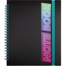 Блокнот B5, пластикова обкладинка з гумкою, бічна спіраль, 60 арк., клітинка