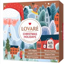 Коллекция чая Lovare Cristmas Holydays Ассорти 90 пакетов 6 видов по 15 шт