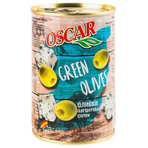 Оливки Oscar фаршированные сыром, 300 г ж/б ключ