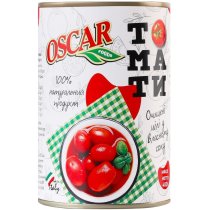 Томаты Oscar очищены цели в собственном соке, 400 г ж/б ключ