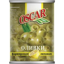 Оливки Oscar фаршированные лимоном, 300 г ж/б ключ