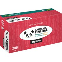 Паперові cерветки Сніжна панда, Оптіма, 2 шари, 200 шт