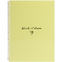 Блокнот А5 пласт. обкл., бічна спіраль, 60 арк., клітинка, лимонний