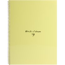 Блокнот А4, пласт. обкл., бічна спіраль, 60 арк., клітинка, лимонний