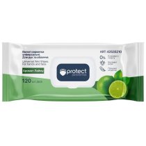 Серветки вологі універсальні з ароматом лайму ТМ Protect, 120 шт/уп