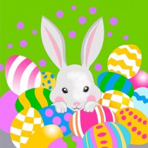 Полотно ґрунтоване з контуром, 20х20, „Весняний кролик“, бавовна, дрібне зерно, на основі ХДФ, Arteo