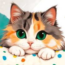 Полотно ґрунтоване з контуром, 20х20, „Миле кошеня“, бавовна, дрібне зерно, на основі ХДФ, Arteo