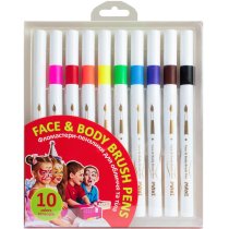 Набір фломастерів-пензликів для обличчя та тіла, 10 кольорів
