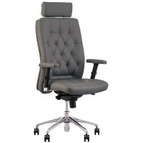 Крісло CHESTER R HR STEEL ES AL70 P ECO-22, гум.ролики, екошкіра, синє