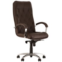 Крісло CUBA STEEL CHROME TILT CHR68 P ECO-30, гум.ролики, екошкіра, чорне