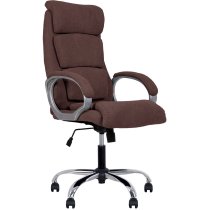 Крісло DELTA TILT CHR68 P SORO-28, гум.ролики, тканина, світло-коричневе