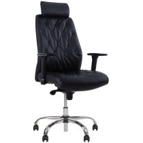 Крісло KONSUL R HR ES CHR68 P ECO-30, гум.ролики, екошкіра, чорне