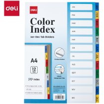 Розділювачі сторінок пластикові Deli, РР, А4 Jan-Dec