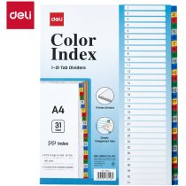 Разделитель страниц пластиковый Deli, РР, А4, цифровой 1-31
