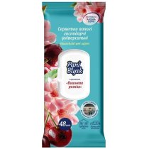 Серветки вологі господарчі Pani Blysk  універсальні з клапаном, вишнева розкіш, 48шт