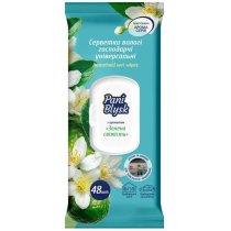 Серветки вологі господарчі Pani Blysk універсальні з клапаном,зелена свіжість, 48шт
