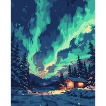 Картина по номерам SANTI "Северное сияние", 40*50см, LED подсветка