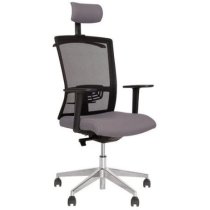 Крісло STILO R HR SFB AL70 P OH/5 LS-11 (h LS-11), гум.ролики, тканина,  чорно-сіре