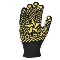 Перчатки 4080 (ладонь-звезда) черные плотность-5нит 7класс ХБ-40%/ПЭ60% 11разм. DOLONI