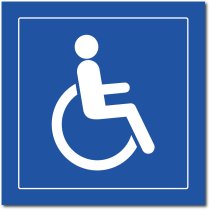 Знак місце для людей з обмеженими можливостями (розмір 150х150 мм, самоклейка)