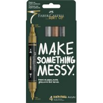 Набір акрилових двохсторонніх маркерів 4 кольори MULTIMARK METALLIC у блістері