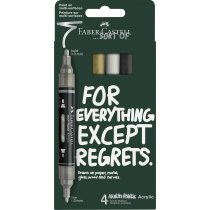 Набір акрилових двохсторонніх маркерів 4 кольори MULTIMARK METALLIC у блістері