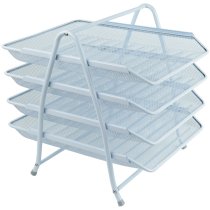 Лоток горизонтальний 4-в-1, металевий, білий