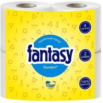 Туалетний папір білий 4 рулони в уп ТМ "Fantasy"