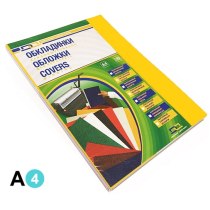 Обкладинка картон під шкіру А4 100 штук 230 г/м2 жовта