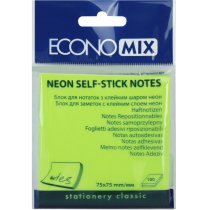 Стикеры Economix, 75х75, зеленые, 100л.