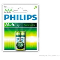 Акумулятор PHILIPS MultiLife, AAA, 800 мАч, 1,2V