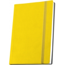Діловий записник VIVELLA, А5, м’яка обкладинка, гумка, білий блок лінія, жовтий