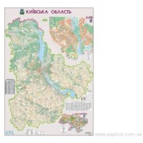 Карта Киевской области М1: 150 000  ламинация  планки