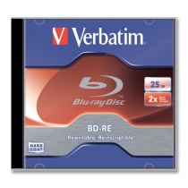 Диск Blue-Ray RE Verbatim Slim 25 Gb, 1шт, 2x