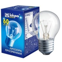 Лампа сфера 60W Е27 PS45 прозрачная, ИСКРА