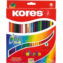Олівці кольорові DUO, 24 кольори
