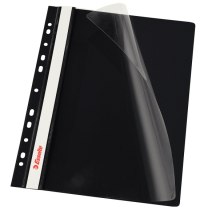 Скоросшиватель Esselte VIVIDA А4 с прозрачным верхом и перфорацией, черный, 10 штук