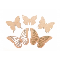 Набір основ для розпису та декорування „Метелики“, ДВП, 5шт., ROSA TALENT