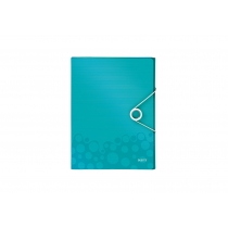 Папка-бокс А4 на резинке Leitz WOW, A4 PP на 250лист., бирюзовый металлик