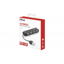 Хаб Trust Vecco 4 Port USB 2.0 Mini Hub Black