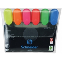 Набір маркерів текстовиділювачів SCHNEIDER JOB 1-4,5 мм, 6 кольорів в блістері