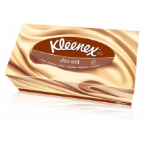 Серветки  Kleenex Ultrasoft тришарові в коробці 56 шт